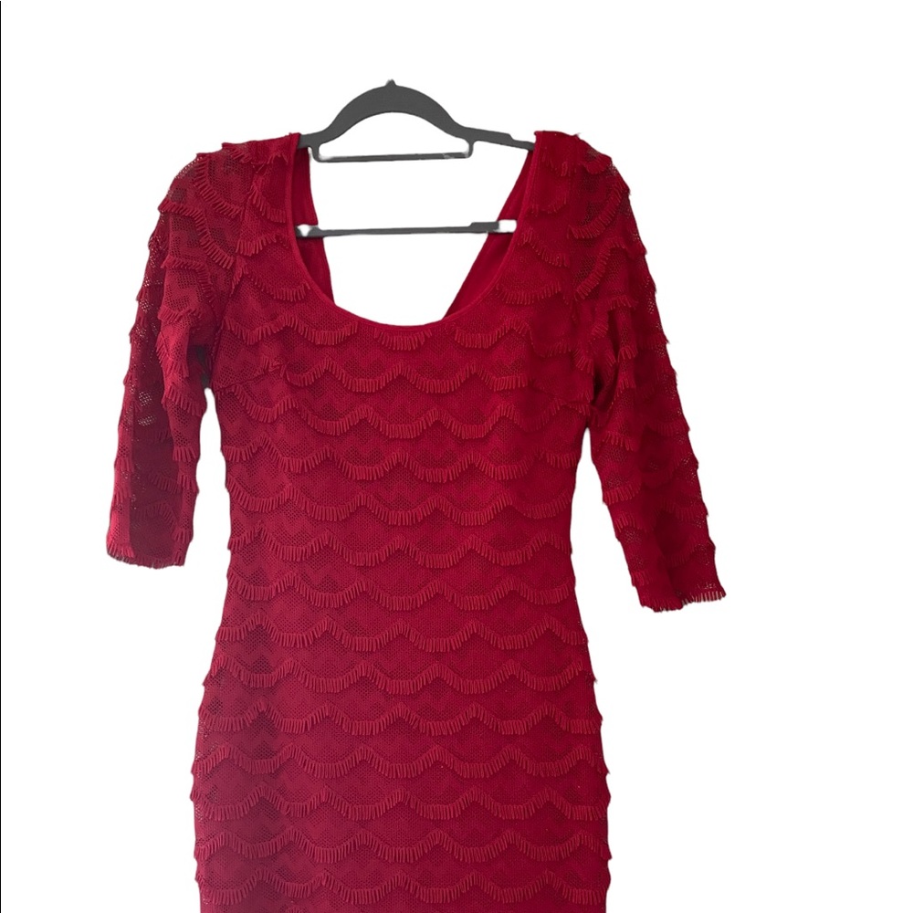 GUESS Red Ruffled Dress Size 6